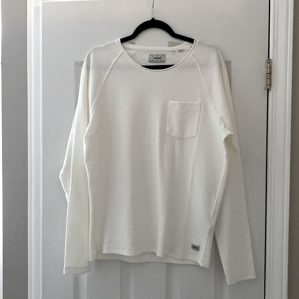 Men’s white Produkt shirt.